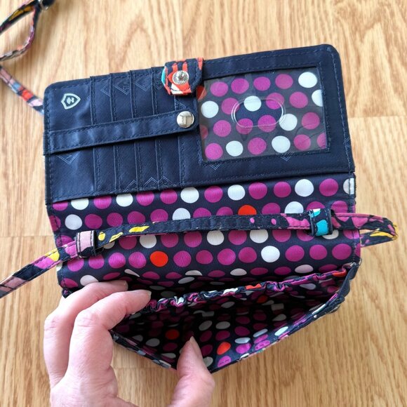 Vera Bradley Crossbody Wallet Purse Small Butterfly Flutter Pattern 2018 - Picture 10 of 13